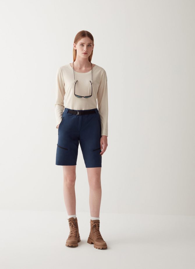 Zipped multi-pocket Bermuda shorts