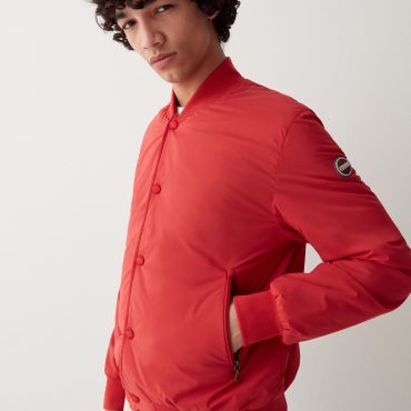 Wadded stretch bomber jacket