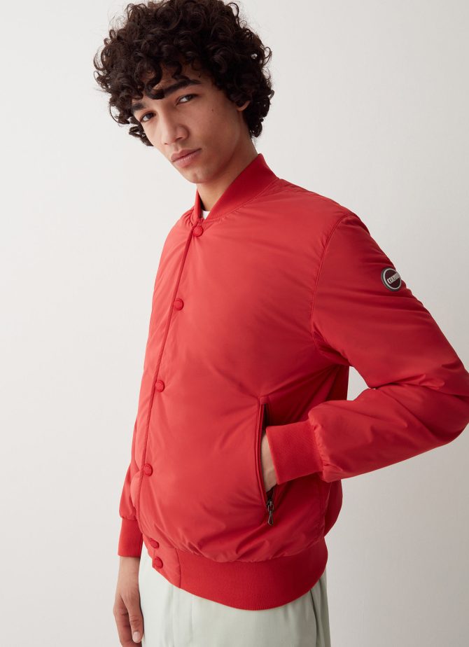 Wadded stretch bomber jacket
