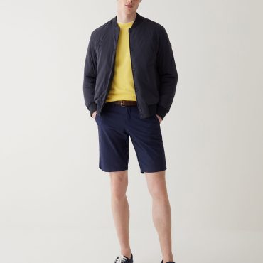 Wadded stretch bomber jacket