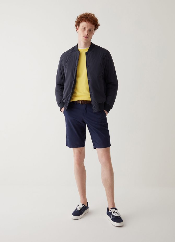 Wadded stretch bomber jacket