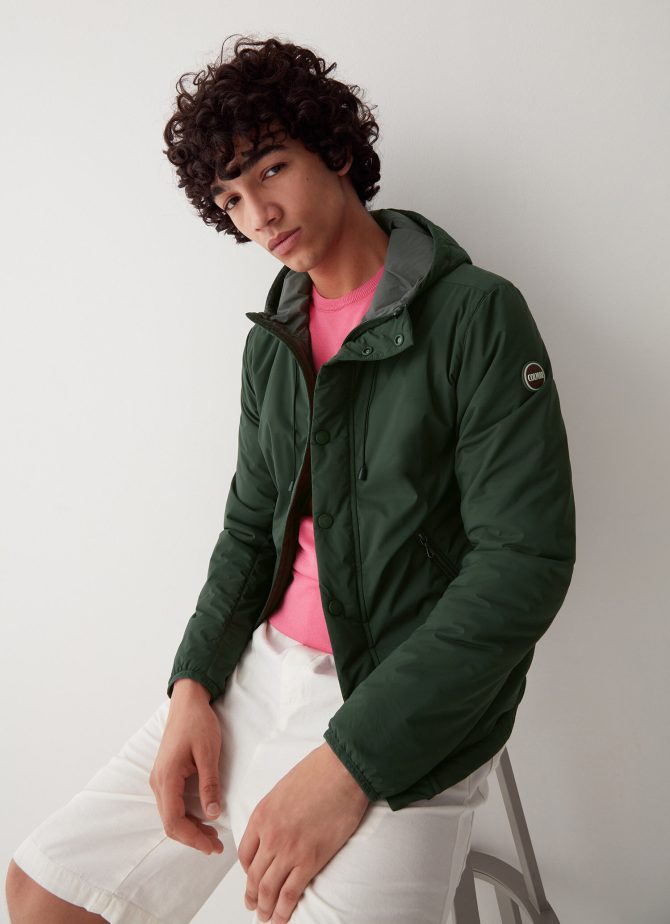 Stretch padded jacket with hood - Image 3
