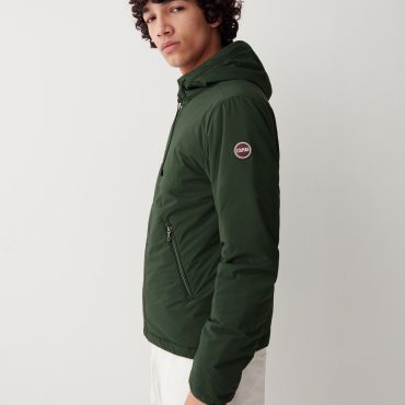 Stretch padded jacket with hood