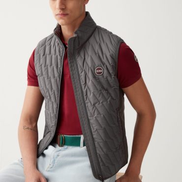 Quilted gilet with softshell inserts