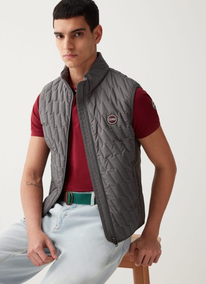 Quilted gilet with softshell inserts