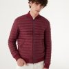 Down bomber jacket with knit details