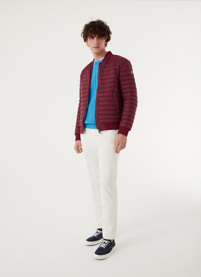 Down bomber jacket with knit details - Image 2