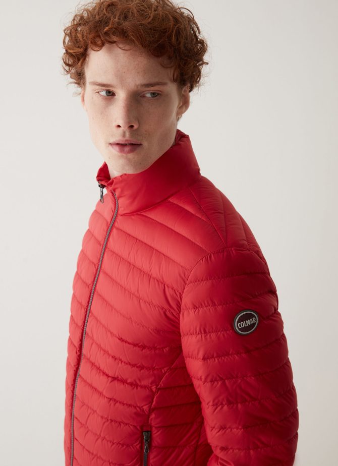 Sporty down jacket with padded collar