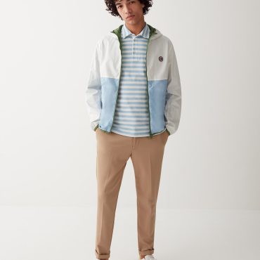 Reversible colour block jacket