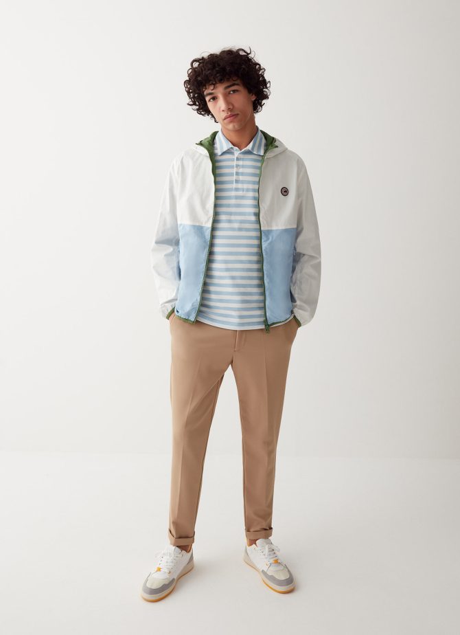Reversible colour block jacket