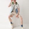 Colour block reversible gilet