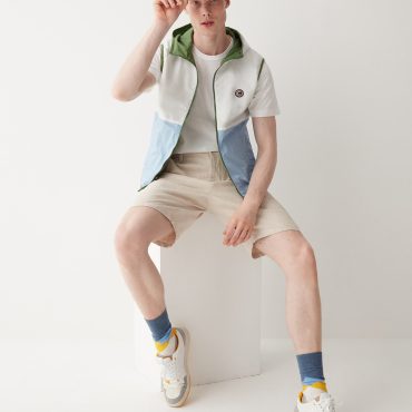 Colour block reversible gilet