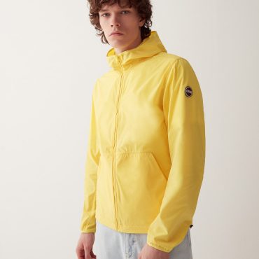 Unlined stretch jacket with hood