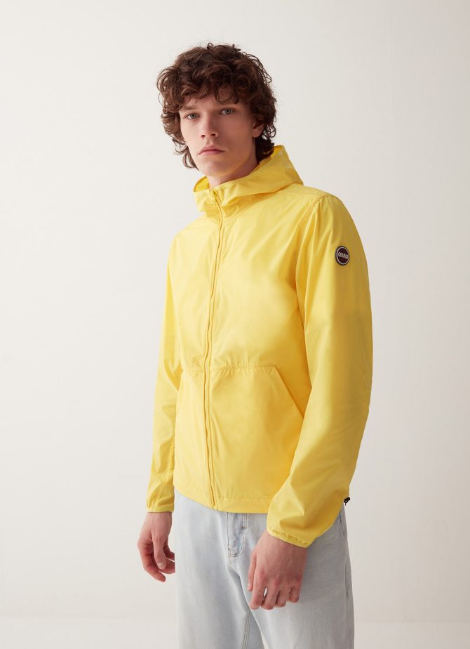 Unlined stretch jacket with hood
