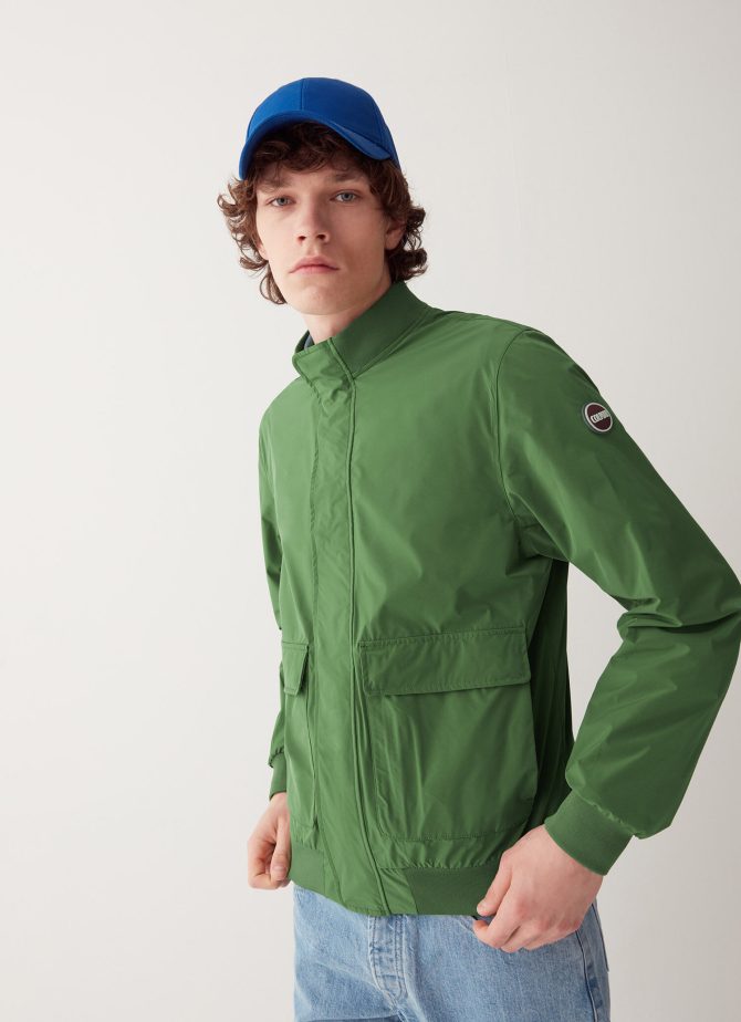 Unlined stretch jacket with buttons