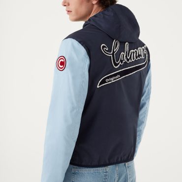 Colour block Varsity cotton jacket