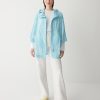 Crinkle fabric cape with hood