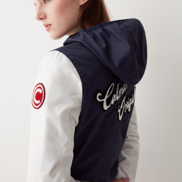 Colour block Varsity cotton jacket
