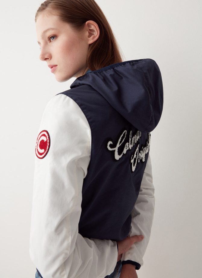 Colour block Varsity cotton jacket