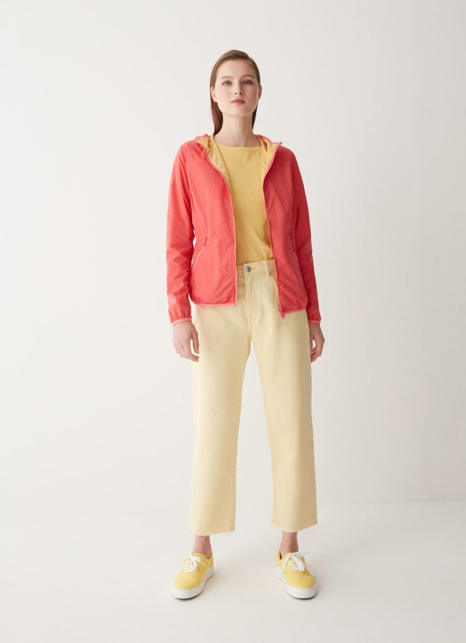 Reversible crinkle jacket with hood