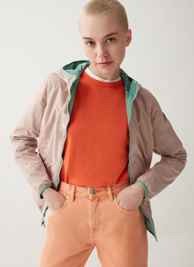 Reversible crinkle jacket with hood - Image 2
