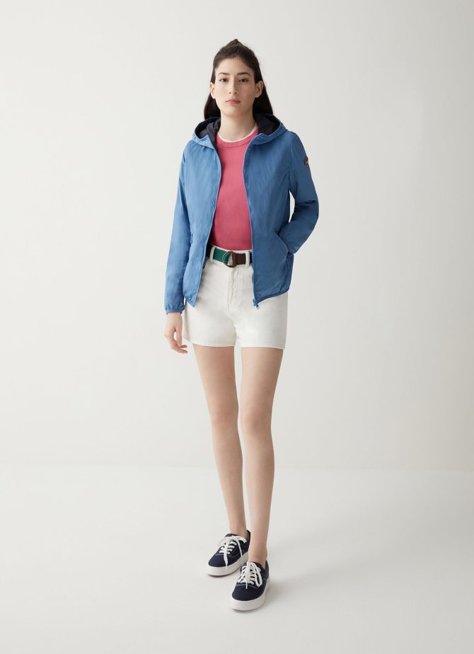 Reversible crinkle jacket with hood - Image 3