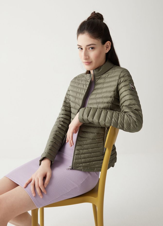 Rounded hem down jacket