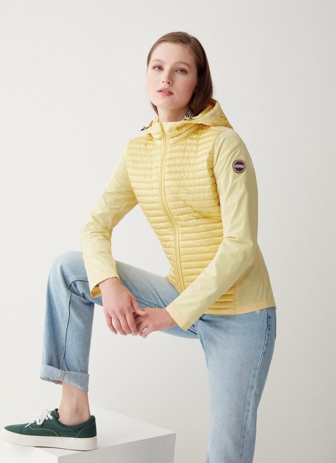 Semi-quilted jacket with combination of fabrics - Image 3