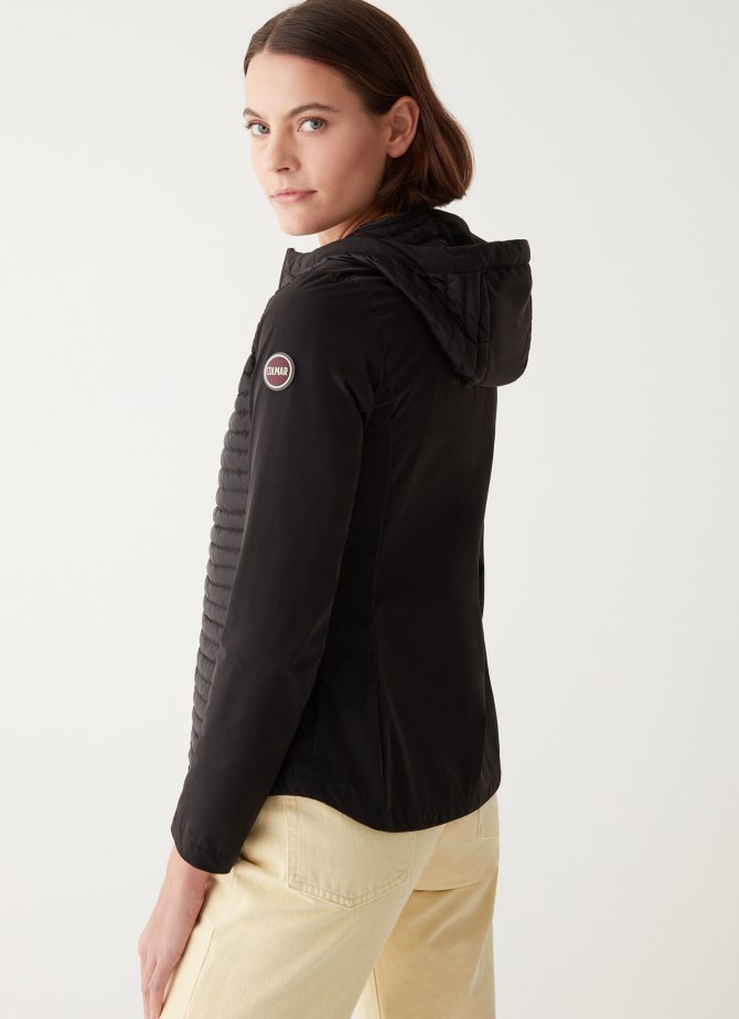 Semi-quilted jacket with combination of fabrics - Image 3