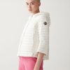 Hooded down cape