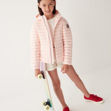 Quilted down jacket with hood