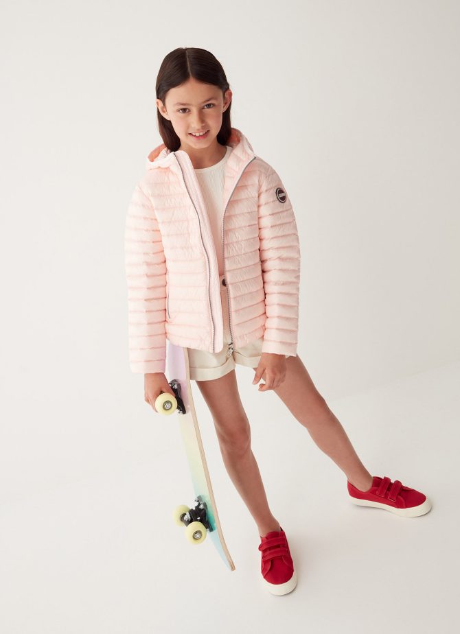 Quilted down jacket with hood