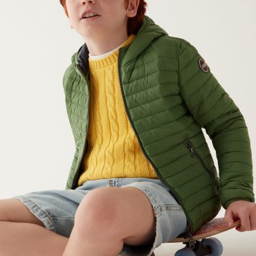 Hooded down jacket