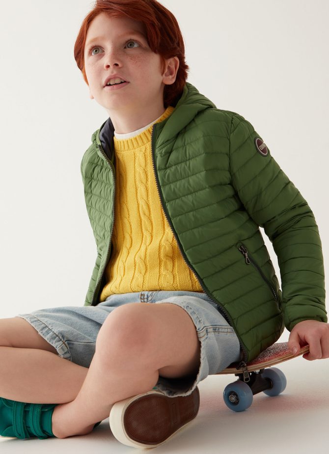 Hooded down jacket