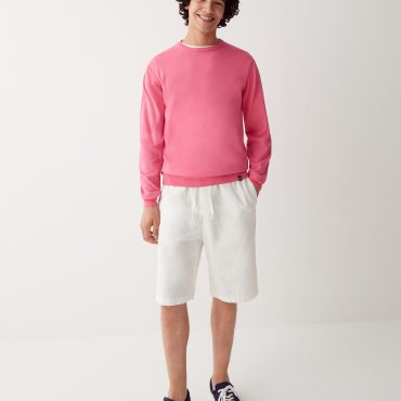 Pre-faded crewneck jumper