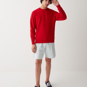 Cotton interlock crewneck sweatshirt