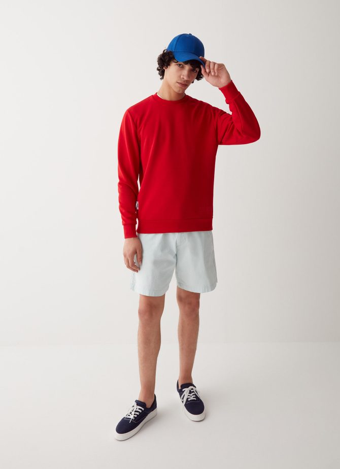 Cotton interlock crewneck sweatshirt