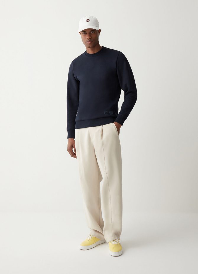 Cotton interlock crewneck sweatshirt