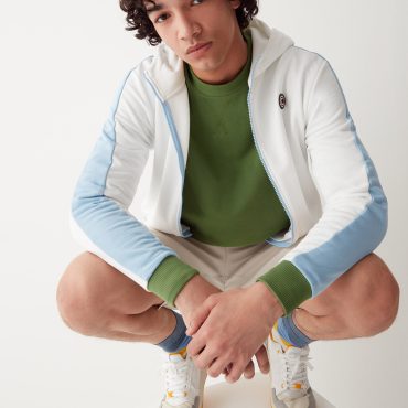Color block full zip sweatshirt with hood