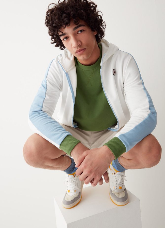 Color block full zip sweatshirt with hood