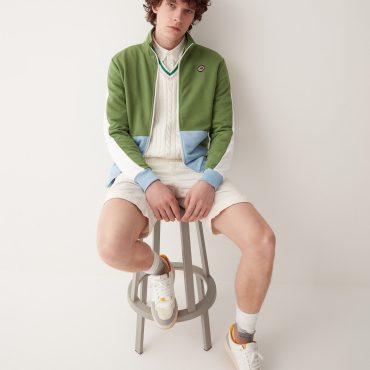 Colour block full zip sweatshirt