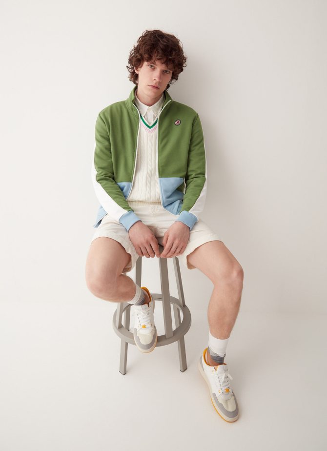 Colour block full zip sweatshirt