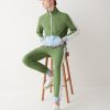 Colour block trousers with embroidered logo