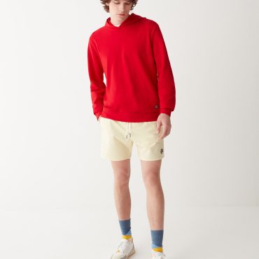Sweatshirt with hood in piqué