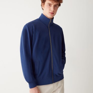 Turtle neck sweatshirt in piqué