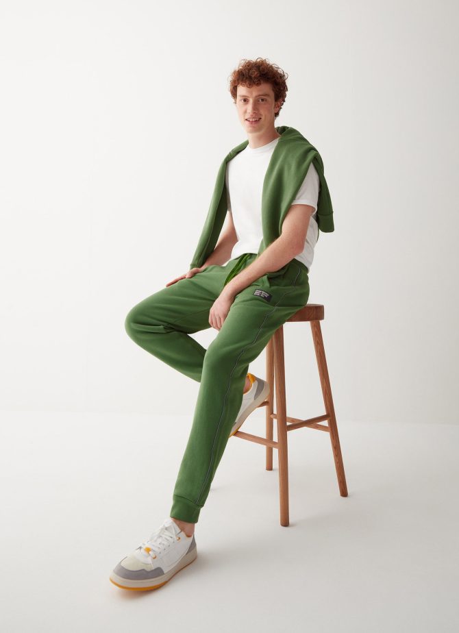 Diagonal fleece trousers - Image 2
