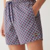 Patterned swimsuit with stretch waist