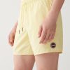 Solid colour swimsuit with elasticated waist