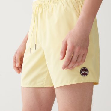 Solid colour swimsuit with elasticated waist
