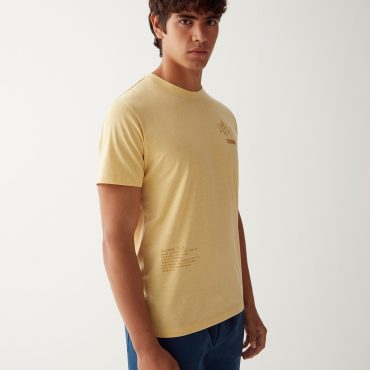 Melange effect short-sleeved T-shirt